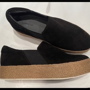 Black Suede Platform Espadrilles by Vince